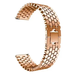 Luxury Stainless Steel Fish Scale Bracelet - 22mm Metal Band for Redmi Watch 5 Lite (Rose gold)