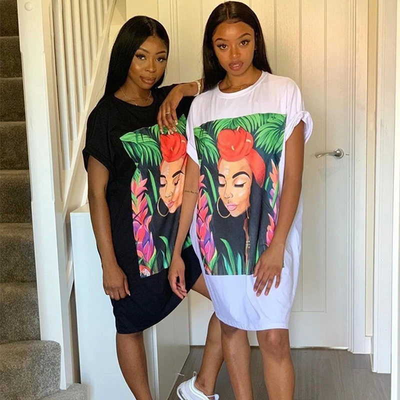 Oversized T Shirt Dress Women Short 