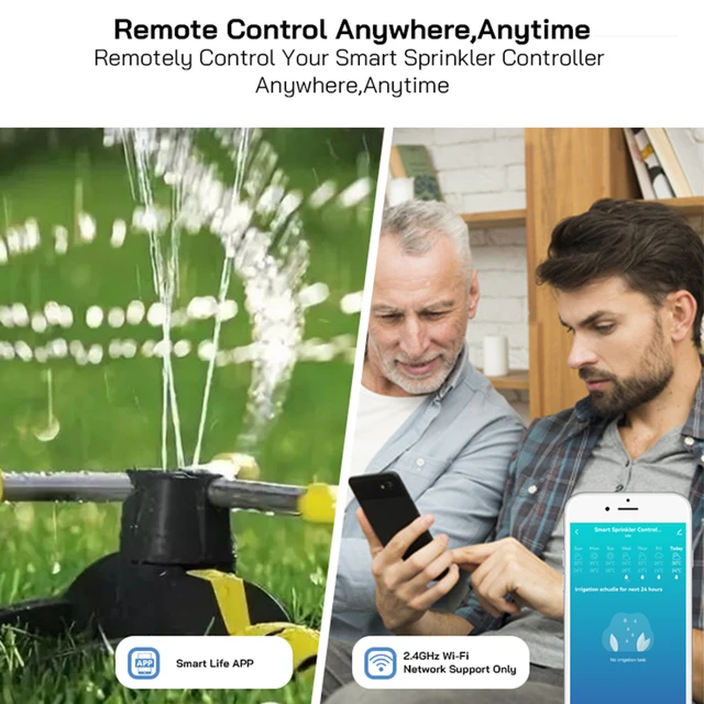 Tuya WiFi Sprinkler Controller Smart Irrigation Timer 8 Zones Automatic Watering Programmer Timer Weather Aware Garden Farmland 2