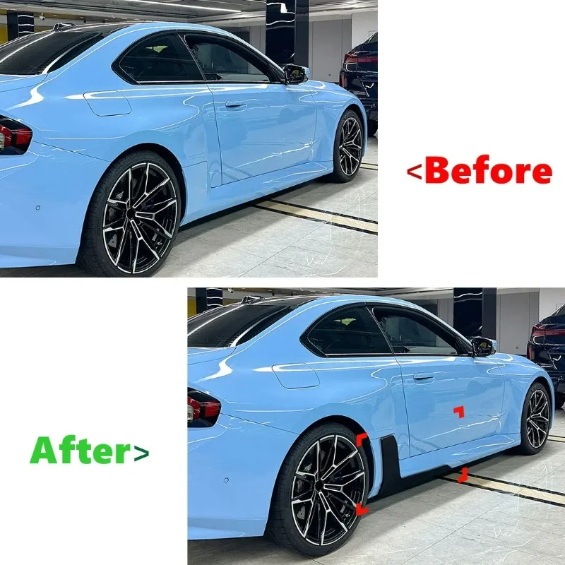BMW M2 G87 2023 2024 2025 ABS 글로시용 프론트 스커트 핫 카 사이드 스커트 익스텐션 로커 스플리터 디퓨저 윙렛 윙
