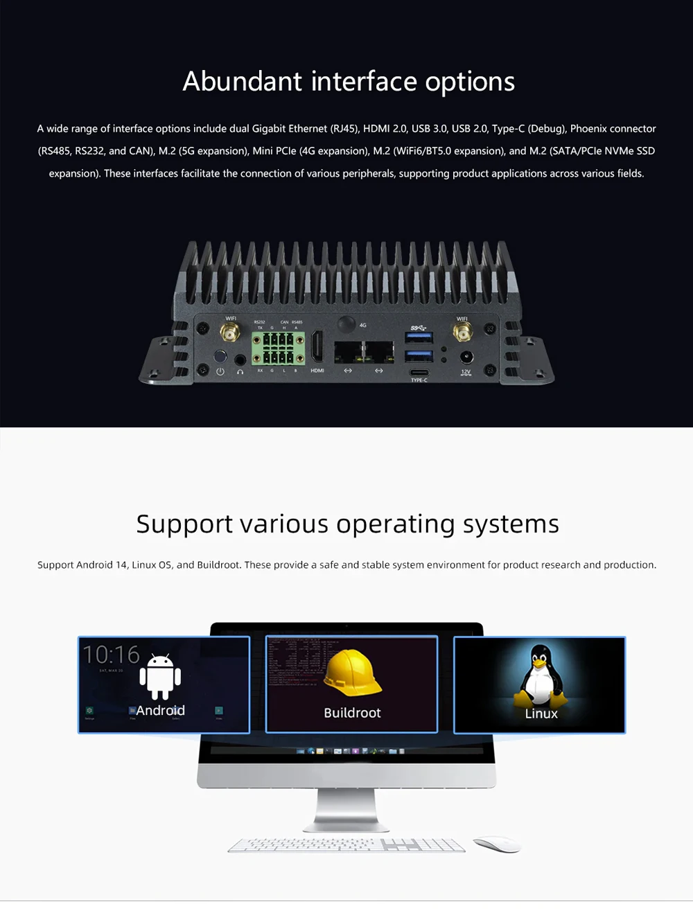 AIO-3576JD4 Large Model With Low Power Consumption AIOT Mainboard Rockchip RK357