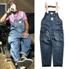 2023 Men Clothing Chic  Denim Overalls Men's Work Cargo Pants Old School Easy Worker Multi-Pocket Bib Jumpsuit Denim Pants 1