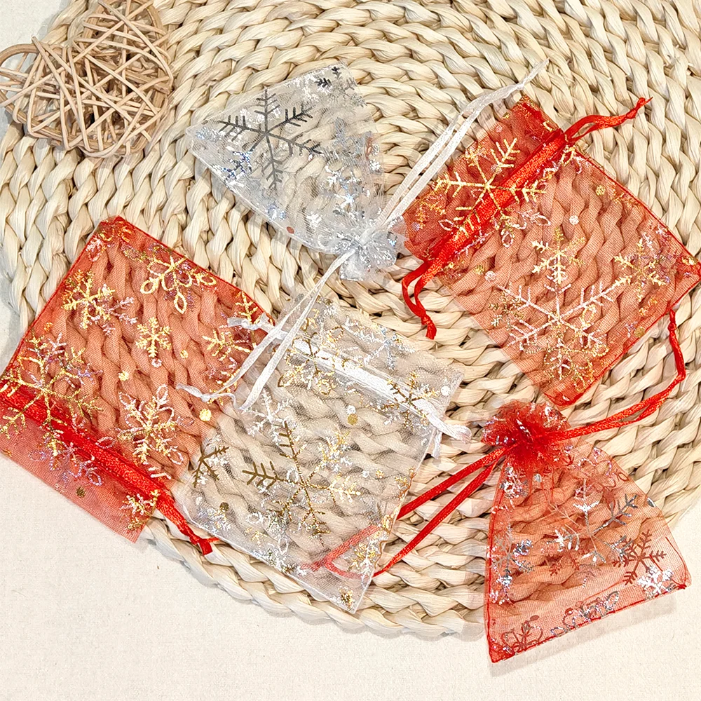 Snowflake Organza Gift Bags – Drawstring Pouches for Jewelry & Candy Sae5e909ce9f24241bdaee217aca4c224y