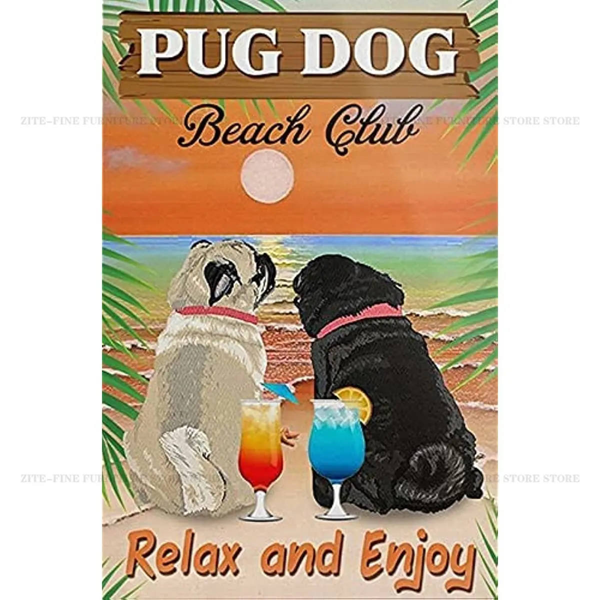 

Vintage Metal Tin Sign Pug Dog Metal Sign Retro Wall Decor for Home Cafes Office Store Pubs Club Sign Gift Plaque Tin Sign