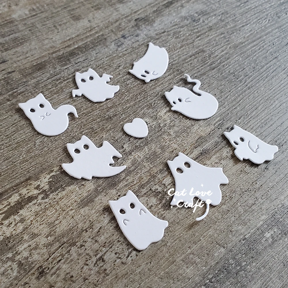 Catlove 할로윈 고양이 유령 금속 절단 다이 스크랩북 스텐실 다이 컷 카드 만들기 DIY 공예 엠보싱 새로운 다이