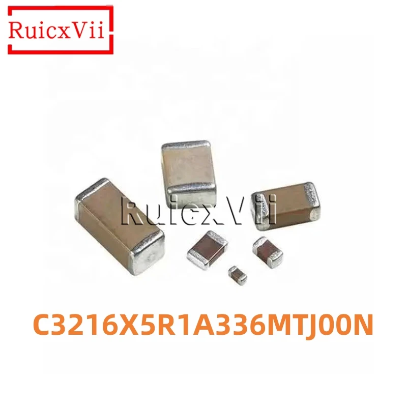 

10~100pcs/Lot 1206 3216 33uF 10V C3216X5R1A336MTJ00N 336M X5R 20% Chip Capacitor