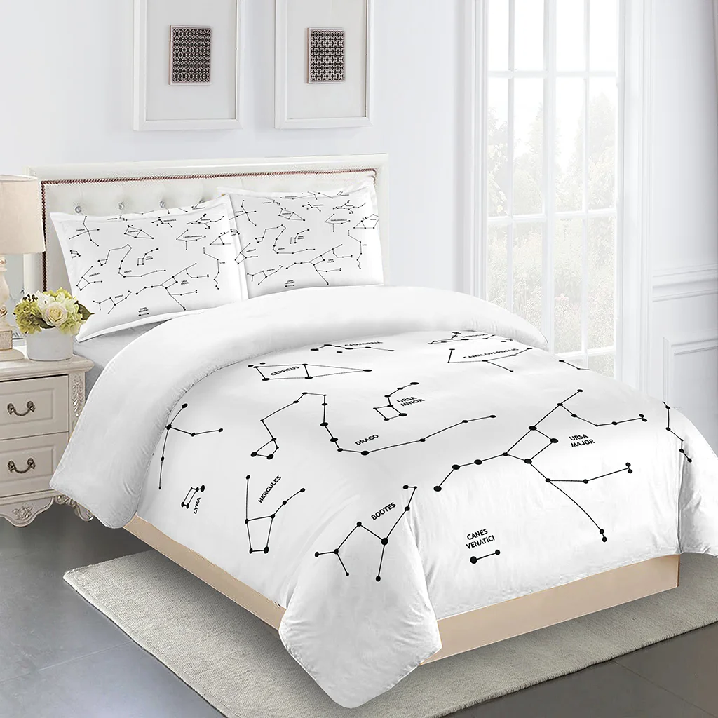 

3Pcs Fashion Duvet Cover Set 3D Twelve Astrological Signs Print Bedding Set Soft Comfortable Breathable For Bedroom Decor