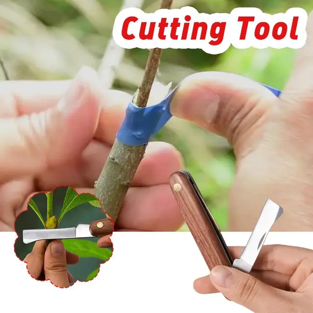 Oltószerszámok Összecsukható Oltási Metszéskés Professzionális Acél Fából Készült Oltás Oltó Vágó Kés Kert Ha O9F3 - Image 2