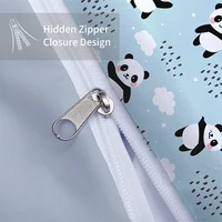 3 pieces of duvet cover set (1 duvet cover + 2 pillowcases, coreless), cute panda digital printing bedding set, soft, warm, skin 6