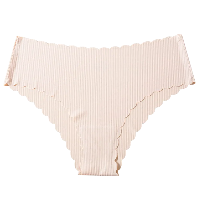 Ice Silk Seamless Underwear Solid Laser Cut Panties Sexy Petal