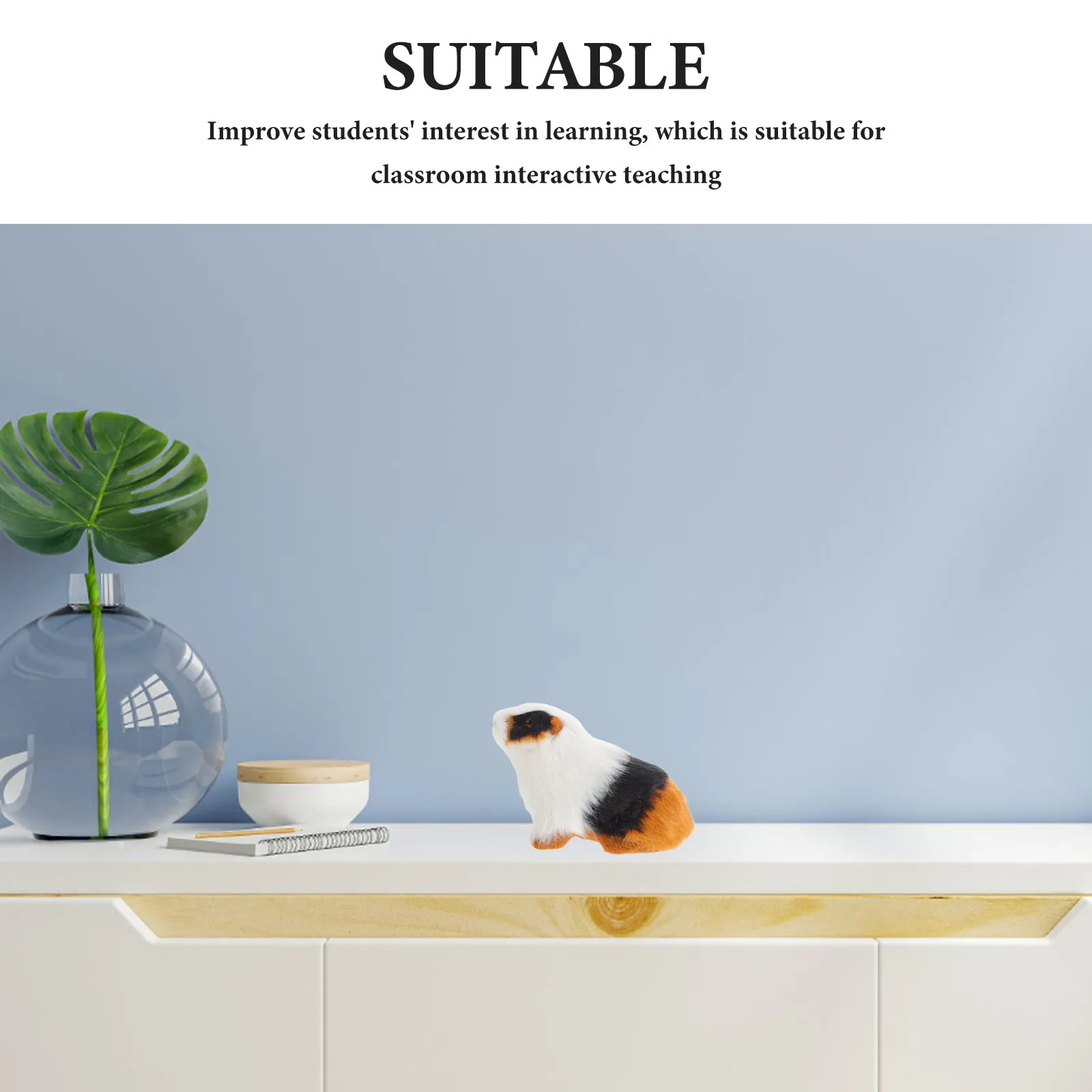 현실적인 기니피그 부드러운 동물 피규어, 어린이 교육 학습용, 감각놀이, 유치원 교실 장식