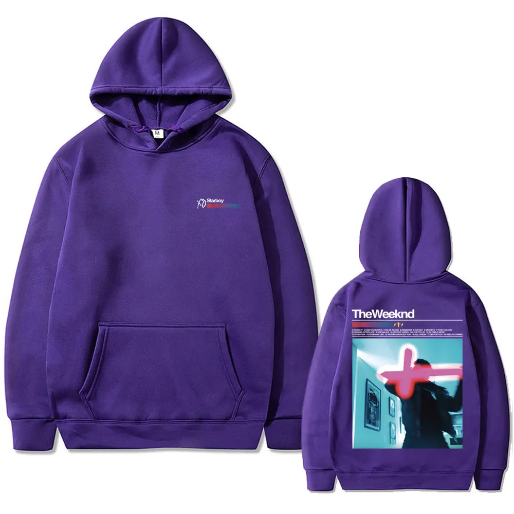 Rapper The Weeknd Starboy Double Sided Print Hoodie Male Fashion Sweatshirt Men Women Hip Hop Oversized Hoodies Male Streetwear