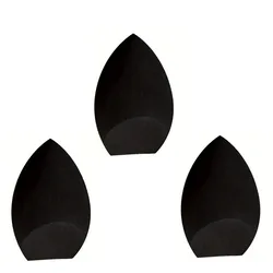 Soft Beauty Makeup Blending Sponge - Two - Sided Egg Shape (Black - 3pcs)