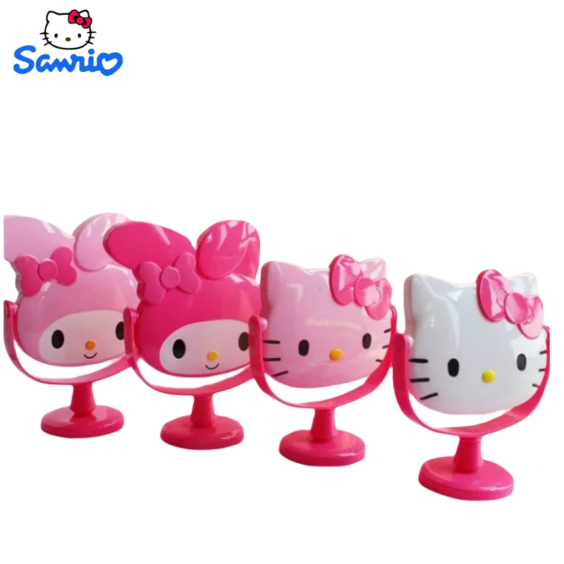 헬로 키티 마이 멜로디 걸 핸드헬드 거울, 귀여운 손잡이, 귀여운 공주 드레싱 거울, 창의적인 휴대용 회전 거울 선물