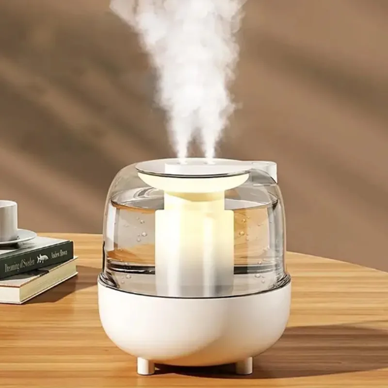 Large Capacity Usb Double Spray Air Humidifier Desk Cool Mist Mute Humidifier With Night Light For Fogger For Home Office Room