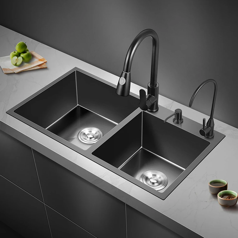 Black Kitchen Sink Drain Stainless Steel Tidy Bathroom Mixer Taps