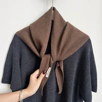 100% Wool Knitted Triangle Scarf Shawl for Women's Winter Warmth Headscarf Multifunctional Warmth Versatile Solid Soft Scarf