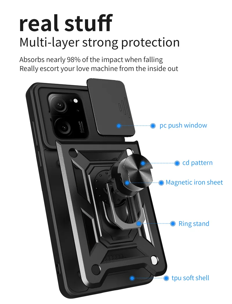 For Xiaomi Mi 13T Pro Case Cover Xiaomi 13T Pro Capa New Shockproof  Magnetic TPU Soft Ring Holder For Cover Mi 13T Pro Fundas - AliExpress