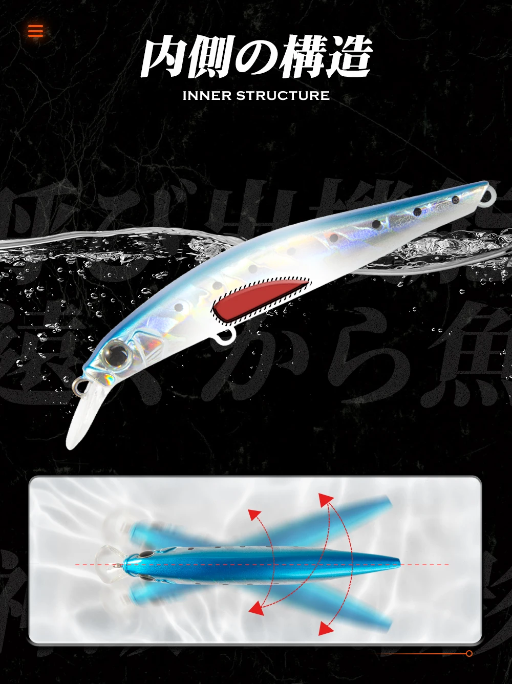 Hunthouse Künstler Minnow Angelköder 105 mm 18,5 g Meeresangeln Harte sinkende Köder Jerkbait Wobbler Twitch Action für Forelle LW401 – Detail 3