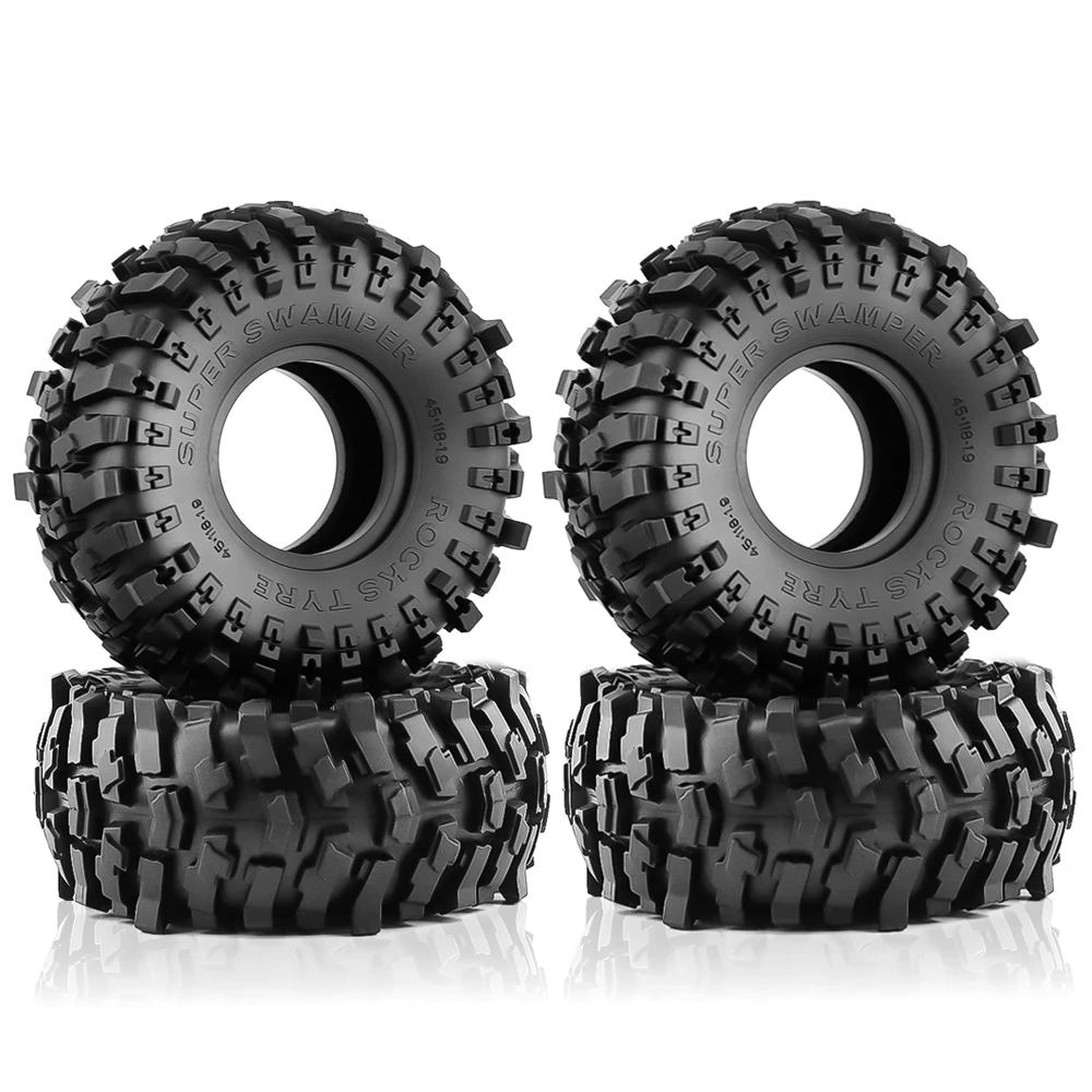 Pneus RC Crawler 1.9 1/10 avec crampons profonds pour une adhérence maximale en tout-terrain.