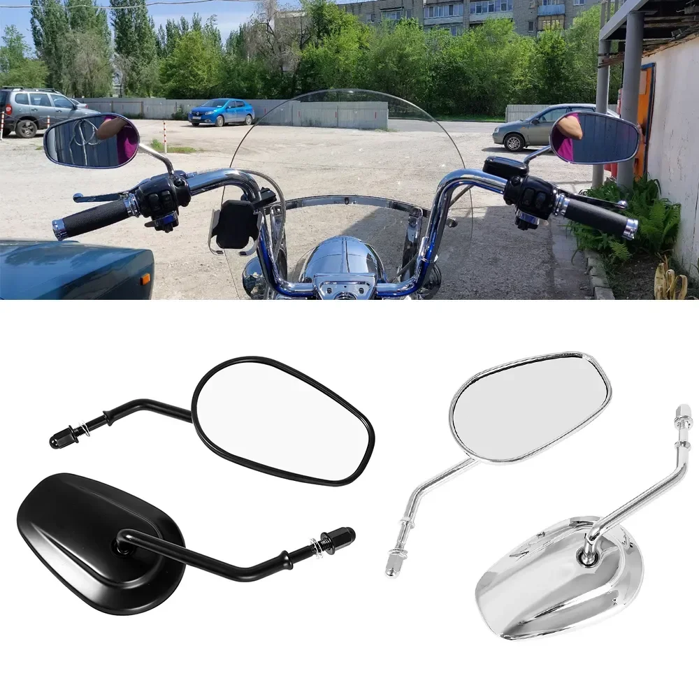 

Side Mirrors For Harley Dyna Electra Glide Fatboy Road King Softail Sportster 883 1200 Aluminum Motorcycle Rear View Rearview