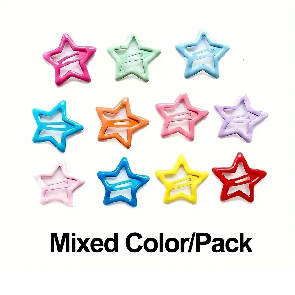 10/20Pcs Girls Headwear Hair Accessories Y2K Women Colorful Star BB Hair Clips Side Barrettes Hair Grip Kids Cute Star Hairpins