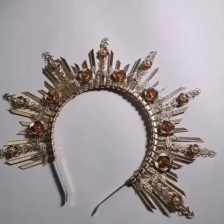 Couronne De Halo De Méduse, Diadème De Déesse Serpent, Casque D'émeraude, Halo De Costume En Or, Couronne De Serpent, Accessoire D'Halloween, Look Fantastique, Tenue Rituelle - France