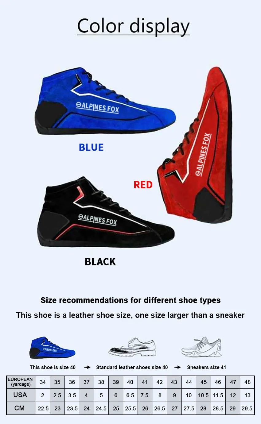 Adult Kart Shoes Cowhide Leather Indoor Karting Motorcycle Shoes Boots 3 Color FIA Approved motorcycle shoes motorcycle boots