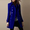 Autumn Winter Turn-down Neck Woolen Jacket Coat Women Fashion Black Long Sleeve Double Breasted  Loose Wool Coats Streetwear 1