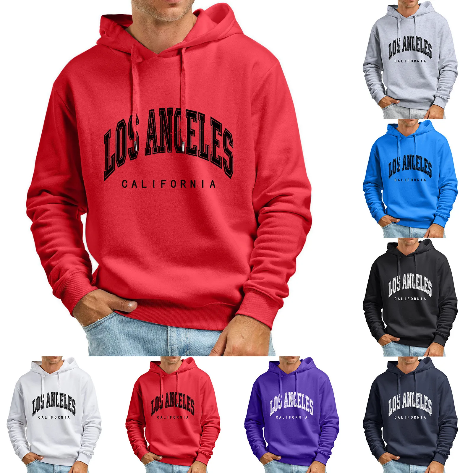 

Men'S Hoodie Fleece Sweatshirt Letter Print Long Sleeved Thin Hoodies Pullover Autumn Winter Loose Casual Oversize Sportwear Top
