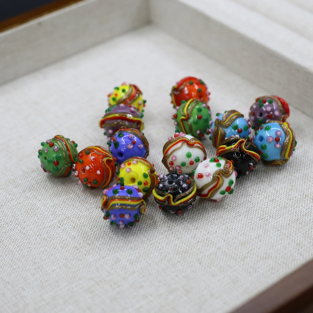 5 Stücke Handgemachte Lampwork Glasperlen Runde Schmücken Isolation Perlen 14mm Für Schmuck Machen DIY Halskette Armband Fußkettchen Zubehör