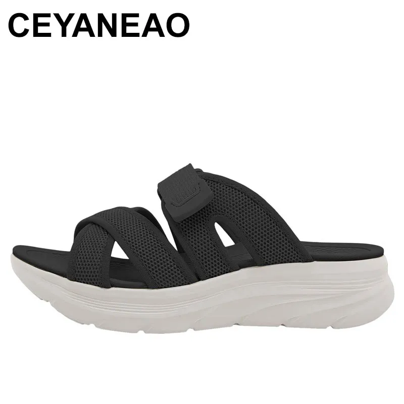 

Large Size Summer Women 5cm High Heels Slippers Female Comfortable Wedges Korean Style Lady Fashion Beach Slides