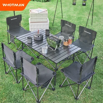 야외용 접이식 테이블, 알루미늄 합금, 초경량, 피크닉 하이킹, 야외 WHOTMAN 알루미늄 정원 캠핑 테이블