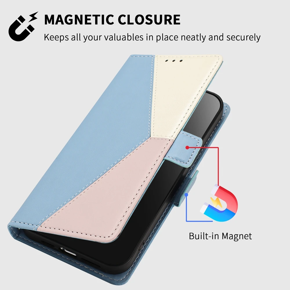 Sleek Magnetic Flip Leather Wallet Card Case