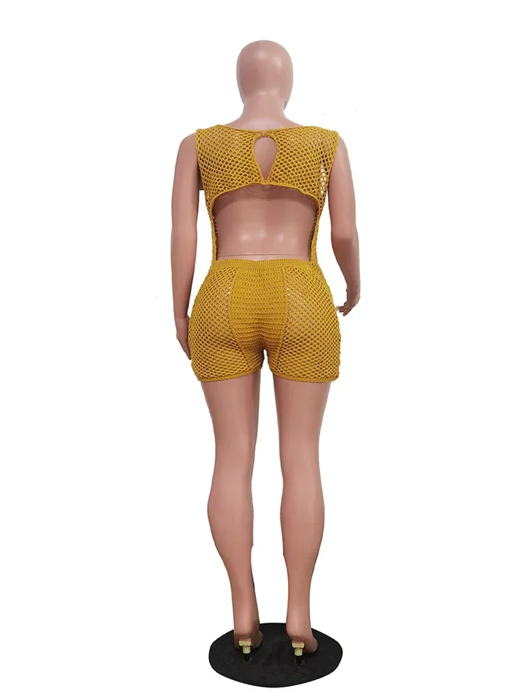 Wmstar Women's Jumpsuits Summer One Piece Outfits Slip Hollow Out  Sexy New Style Playsuits Overalls Wholesale Dropshipping 2025