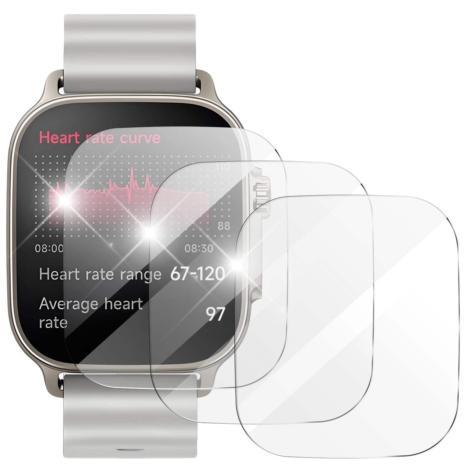 Premium 9H Tempered Glass Screen Protector, Durable HD Anti-Scratch Film for Smartwatch Accessories