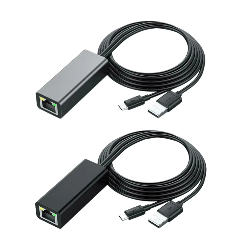 마이크로 USB to RJ45 네트워크 카드, LED 포함 이더넷, HD TV용, 10/100 Mbps