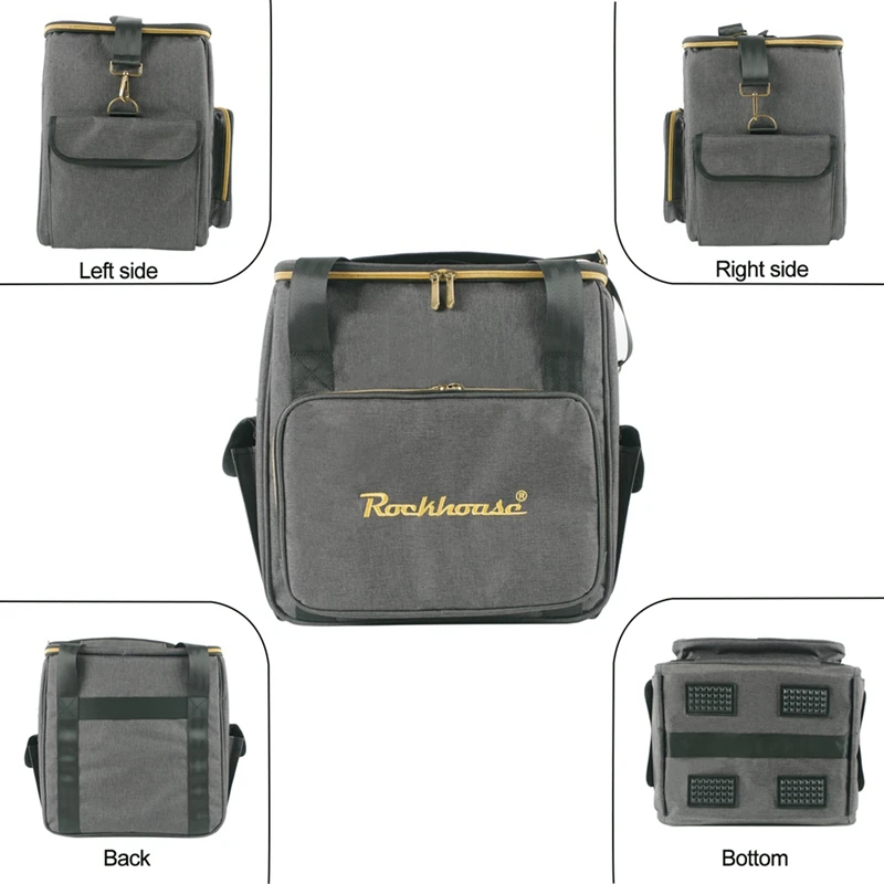 Rockhouse Vinyl Records Carrying Bag For 12Inch Vinyl Records LP Record Storage Bag Holds Up To 45 Albums