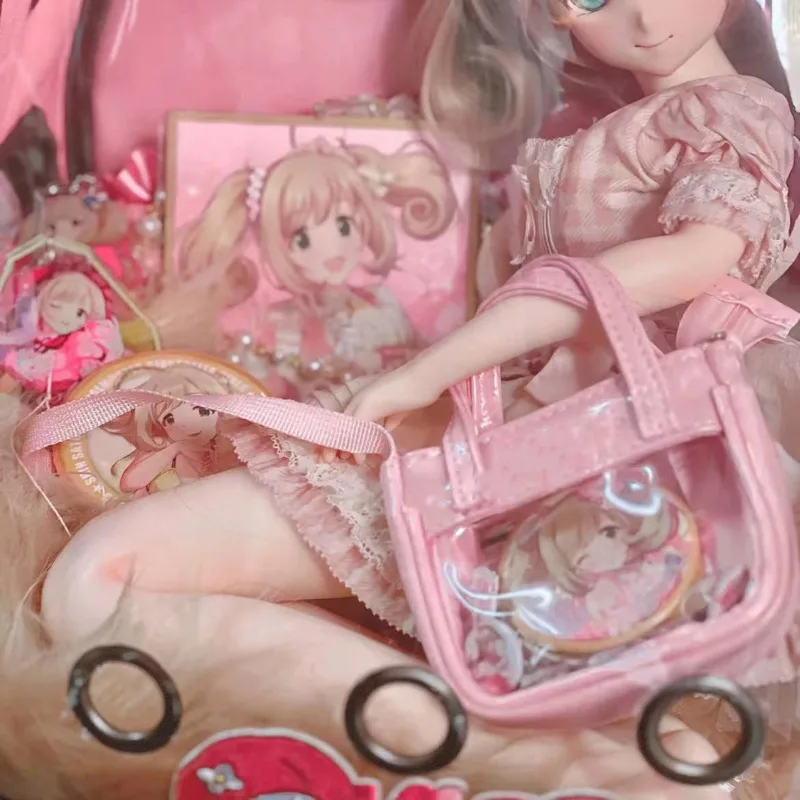 Shoulder Bags Transparent Kawaii Doll Mini Pink Y2k Lolita Ita Crossbody Bags PU Leather