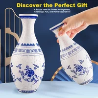 3D Flower Vase Puzzle for Kids Diy Assembly Educational Toy Chinese Style Home Decoration Floral Bricks Container Children Gift 1