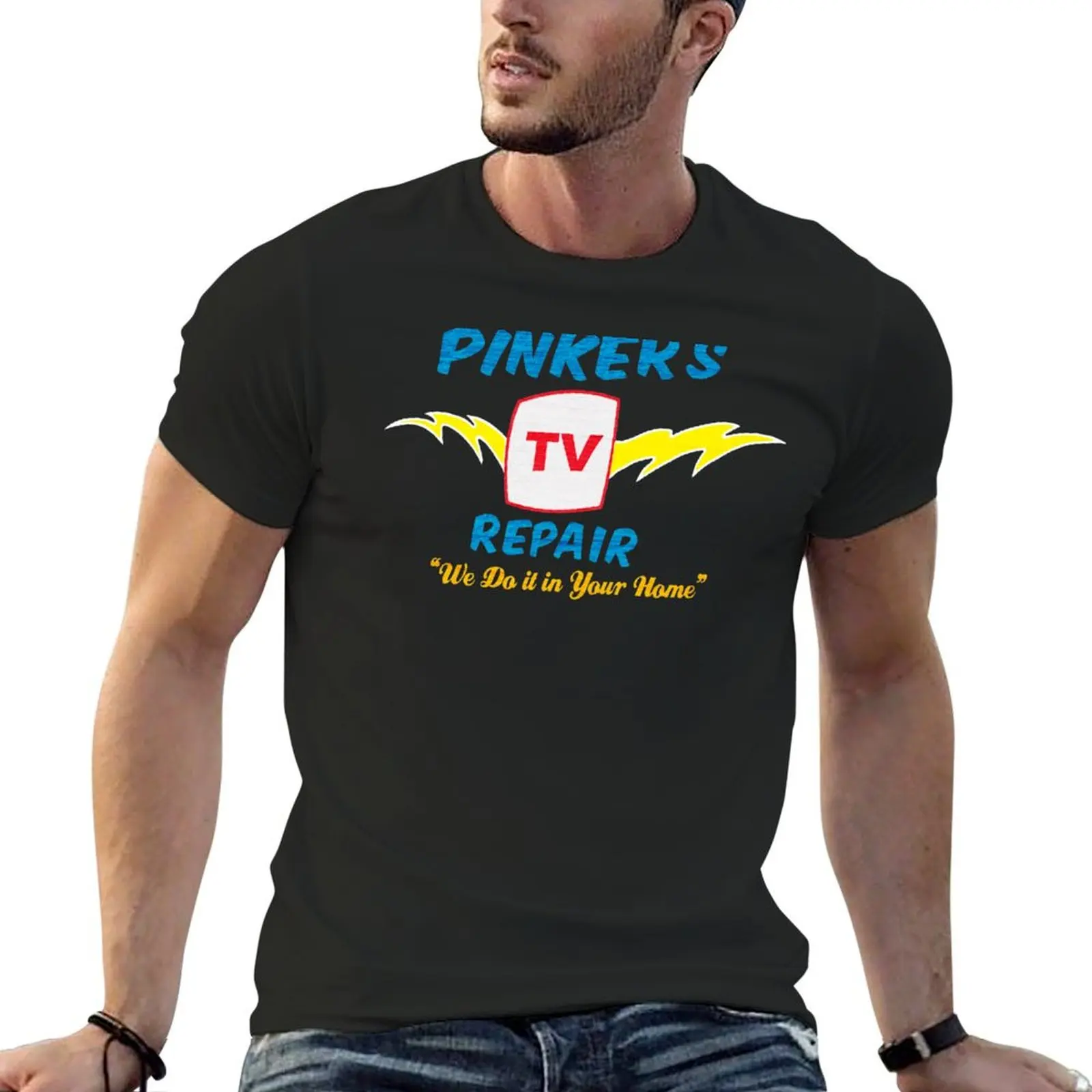 

Pinker's TV Repair T-Shirt vintage clothes plus size clothes mens graphic t-shirts anime