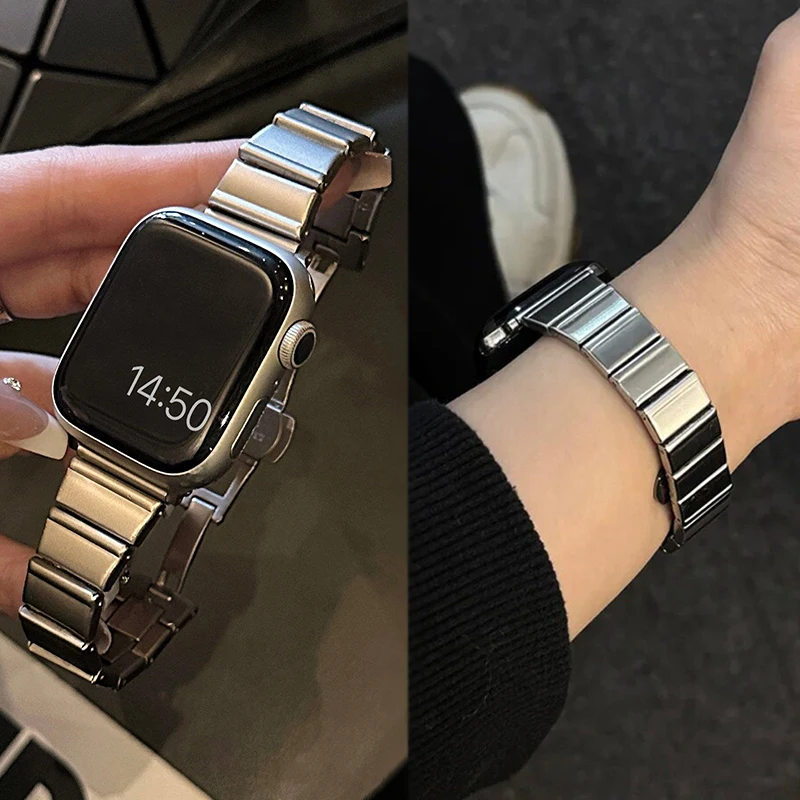 Elegant Stainless Steel Metal Strap for Apple Watch - Women's Edition