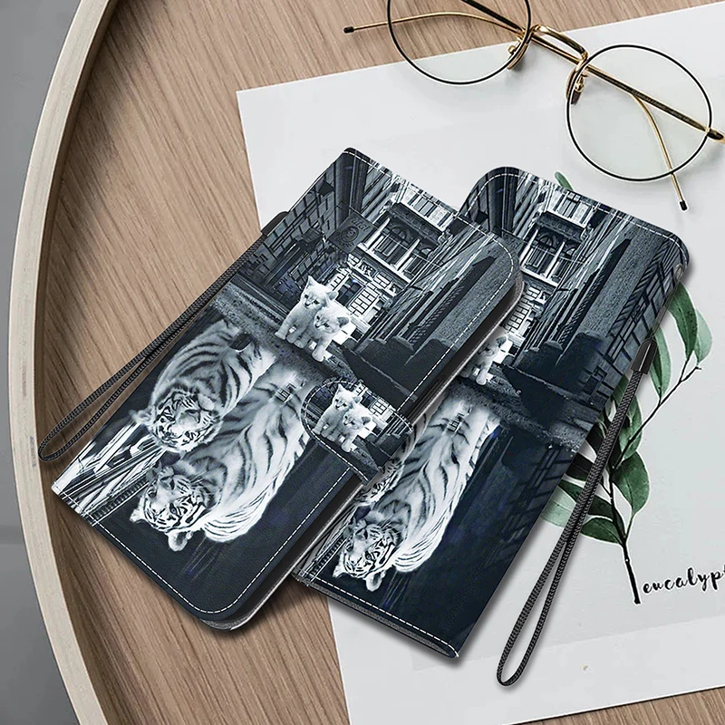 Cartoon Magnetic Book Cover Stand Flip Wallet Case