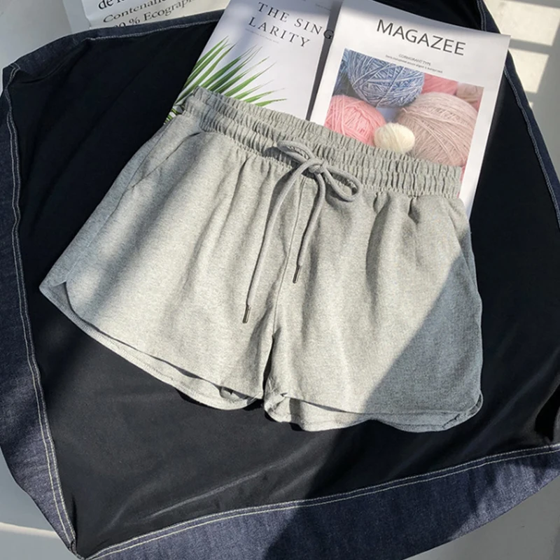 High Waisted Elastic Sports Shorts For Women Loose And Casual Summer New Style Wide Leg Pants Home Sleepwear Trendy 1PC_ecoleips.com