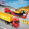 Double E E663 RC Flat Trailer Excavator Sound LED Lights Remote Control Truck Kids Toys Engineering Vehicle Boy competitive Game 1