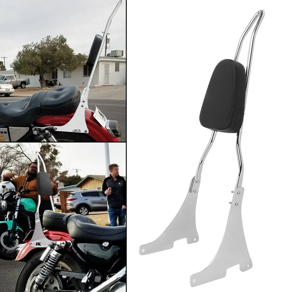 

Motorcycle Iron Detachables Upright Passenger Backrest Sissy Bar Chrome For Harley Sportster XL883 XL1200 X48 1200 2004-2023