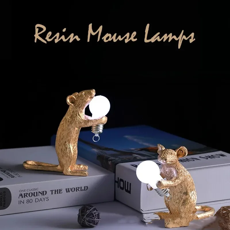 

2023 New Mouse Lamp Portable Wireless Battery LED Mouse Bedside Lamp Animal Night Light Gift Kawaai Table Light Cute Desk Lamp