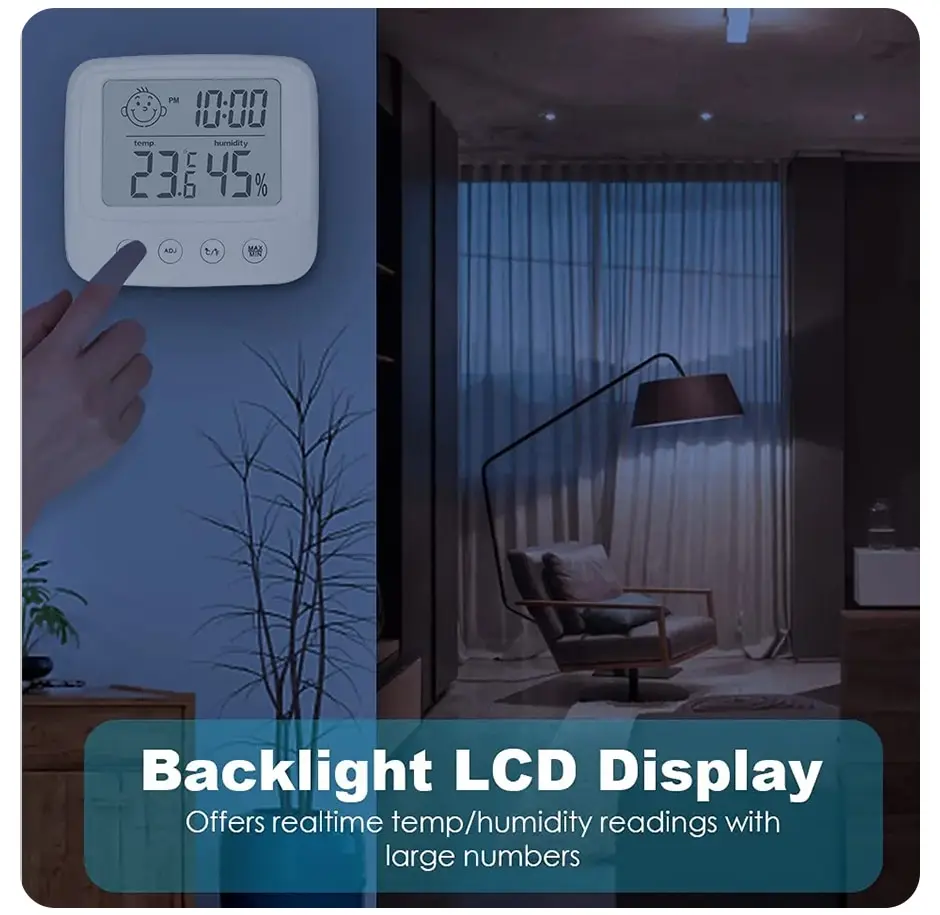 Termometru cu higrometru, ceas, alarma, At Performance, lumina fundal, baterii incluse alb - Termometre meteo - atMag.ro