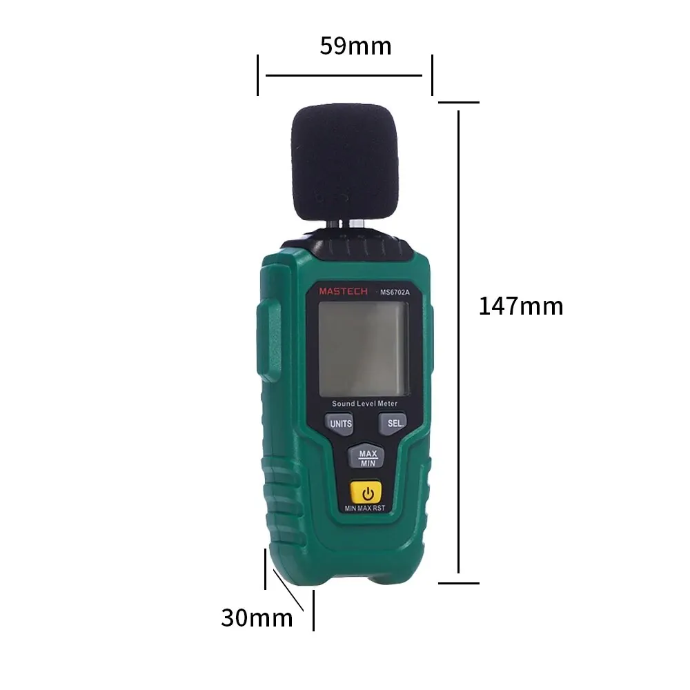 MS6702A Digital Noise Meter Accurate Measurement of Sound Level Handheld Environmental Sound Decibel Detector