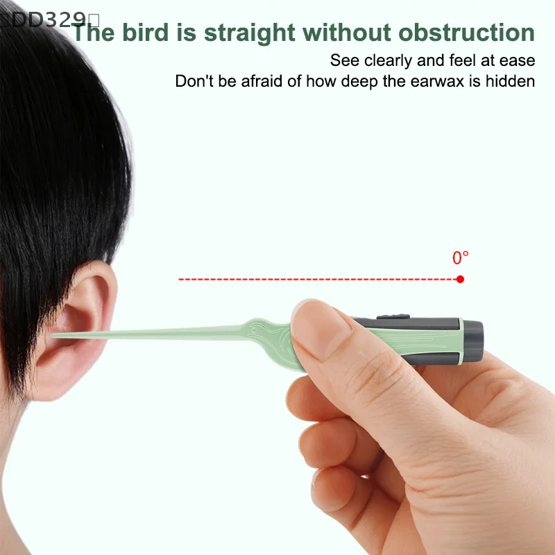 〔DD329〕Baby Ear Cleaner Tweezer Soft Ear Picks LED Flash Light Ear Wax Curette Picker Ear Clean Tool Ear Wax Dig Removal Earpick